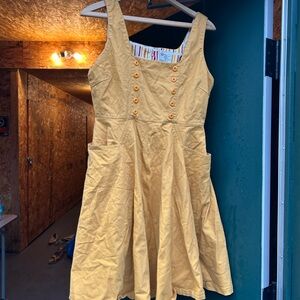 Tulle Mustard Button-Front Mini Dress